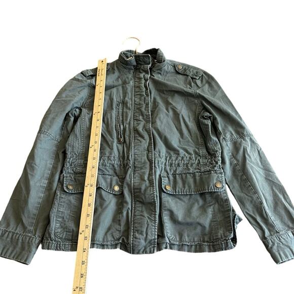 Love Tree Green Army utilityJacket zip and button front size large - Picture 3 of 5